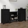 Sideboards 2 pcs Black 40x35x80 cm Solid Wood Pine Colour black Quantity in Package 2 Model bedside cabinet 