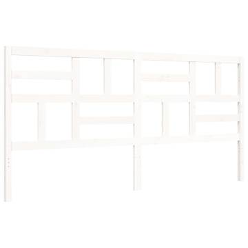 White Super King Size Bed Frame with Headboard – Solid Wood