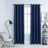 Blackout Curtains with Metal Rings 2 pcs Blue 140x225 cm Colour blue Size 140 x 225 cm Quantity in Package 1 