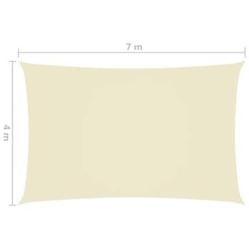 Sunshade Sail Oxford Fabric Rectangular 4x7m Cream - HipoMarket