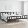 Bed Frame Grey Solid Wood 200x200 cm Colour grey Size 200 x 200 cm 