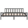 Grey Solid Wood Bed Frame 200x200 cm - Classic Design