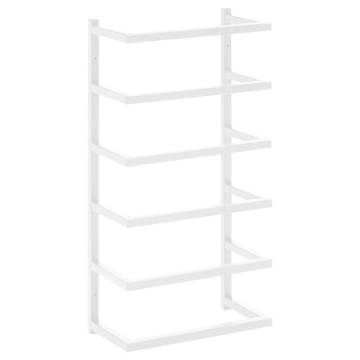 Towel Rack White 24x12x48 cm Steel - Stylish Bathroom Storage