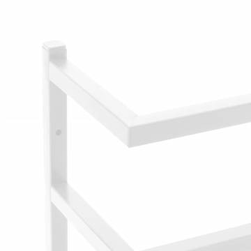 Towel Rack White 24x12x48 cm Steel - Stylish Bathroom Storage