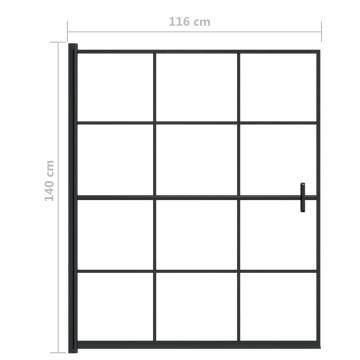 Shower Enclosure ESG 116x140 cm Black | Stylish & Functional