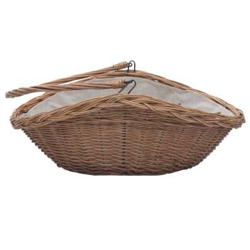 Durable Firewood Basket with Handle | Rustic Brown Willow