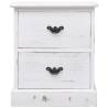 Elegant White Bedside Cabinets, 2 pcs - Durable Paulownia Wood