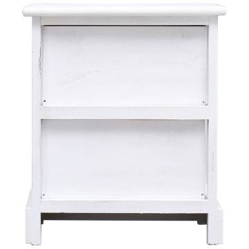 Elegant White Bedside Cabinets, 2 pcs - Durable Paulownia Wood