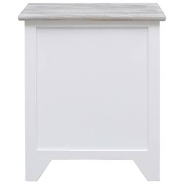 Elegant White Bedside Cabinets, 2 pcs - Durable Paulownia Wood