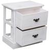 Elegant White Bedside Cabinets, 2 pcs - Durable Paulownia Wood