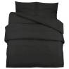 Black Cotton Duvet Cover Set 200x200 cm | Hipomarket