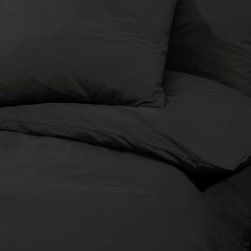 Black Cotton Duvet Cover Set 200x200 cm | Hipomarket