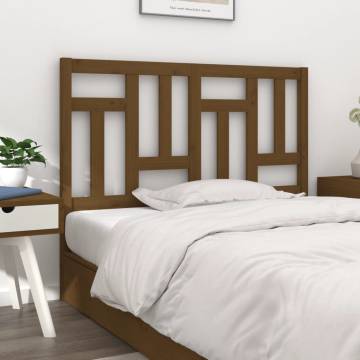 Stylish Honey Brown Pine Bed Headboard - 205.5x4x100 cm