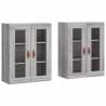 Elegant Grey Sonoma Wall Mounted Cabinets - 2pcs Set