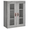 Elegant Grey Sonoma Wall Mounted Cabinets - 2pcs Set