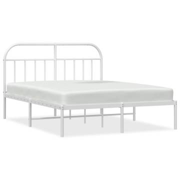 Metal Bed Frame with Headboard - White 183x213 cm | HipoMarket