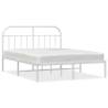 Metal Bed Frame with Headboard - White 183x213 cm | HipoMarket