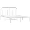 Metal Bed Frame with Headboard - White 183x213 cm | HipoMarket