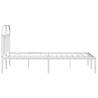 Metal Bed Frame with Headboard - White 183x213 cm | HipoMarket