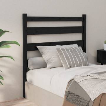 Stylish Black Bed Headboard - Solid Pine Wood | Hipo Market