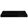 High Gloss Black Floating Wall Shelf - Stylish & Durable