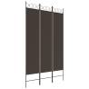 3-Panel Brown Room Divider - 120x200 cm Fabric | HipoMarket