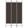 3-Panel Brown Room Divider - 120x200 cm Fabric | HipoMarket