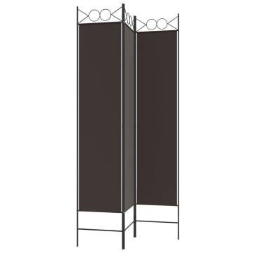 3-Panel Brown Room Divider - 120x200 cm Fabric | HipoMarket