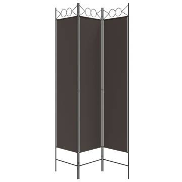 3-Panel Brown Room Divider - 120x200 cm Fabric | HipoMarket