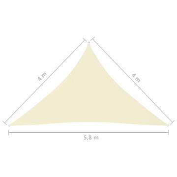 Sunshade Sail Oxford Fabric Triangular 4x4x5.8m - Cream