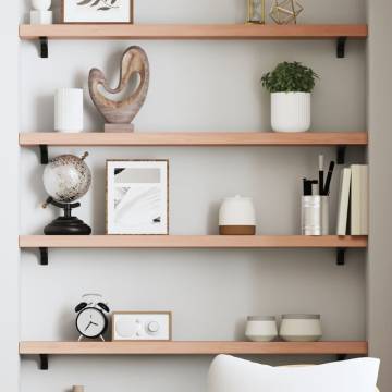 Light Brown Wall Shelf - Solid Oak - 100x10x4 cm | Hipo Market