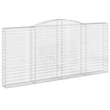 Arched Gabion Basket 400x30x180/200 cm - Galvanised Iron