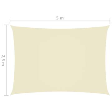 Sunshade Sail Oxford Fabric 2.5x5 m - Cream | Hipo Market