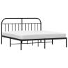 Metal Bed Frame with Headboard Black - 183x213 cm | Hipo Market