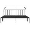 Metal Bed Frame with Headboard Black - 183x213 cm | Hipo Market