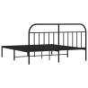 Metal Bed Frame with Headboard Black - 183x213 cm | Hipo Market