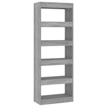 Sleek Concrete Grey Book Cabinet & Room Divider | HipoMarket