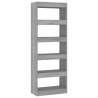 Sleek Concrete Grey Book Cabinet & Room Divider | HipoMarket