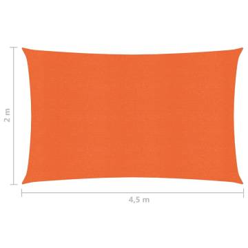 Sunshade Sail 160 g/m² Orange 2x4.5 m - HDPE Outdoor Protection