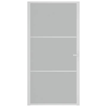 Stylish White Matt Glass and Aluminium Interior Door 102.5x201.5 cm