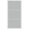 Stylish White Matt Glass and Aluminium Interior Door 102.5x201.5 cm