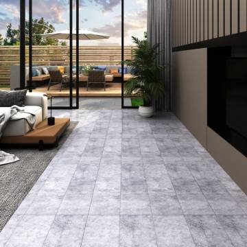 Self-adhesive PVC Flooring Planks - Cement Grey - 5.21 m²