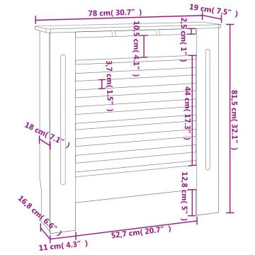 Stylish MDF Radiator Cover Grey 78 cm - Hipomarket