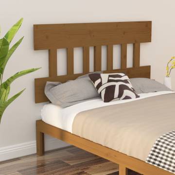 Honey Brown Solid Wood Bed Headboard | Stylish & Rustic Design