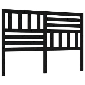 Stylish Black Bed Headboard - Solid Pine Wood 156x4x100 cm