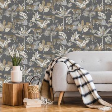 Leopard Grey & Beige Wallpaper - DUTCH WALLCOVERINGS