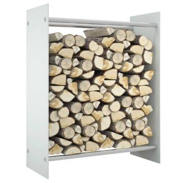 Firewood Rack White - Durable Tempered Glass Storage Solution