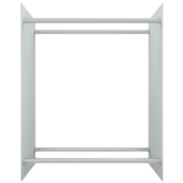 Firewood Rack White - Durable Tempered Glass Storage Solution