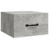 Wall-Mounted Bedside Cabinets - Concrete Grey Set of 2