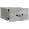 Wall-Mounted Bedside Cabinets - Concrete Grey Set of 2